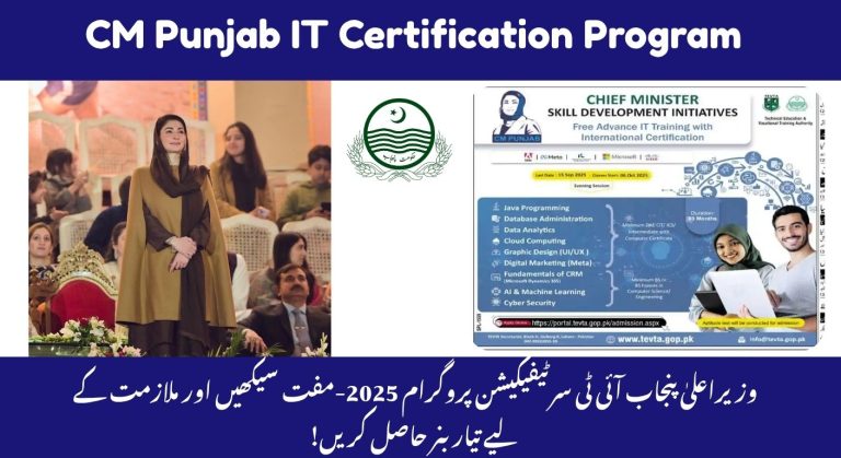 CM Punjab IT Certification Program 2025 – Learn Free and Build a Digital Career
